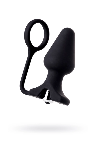 Analni čep sa erotist prstenom silikon crni 9,7 cm