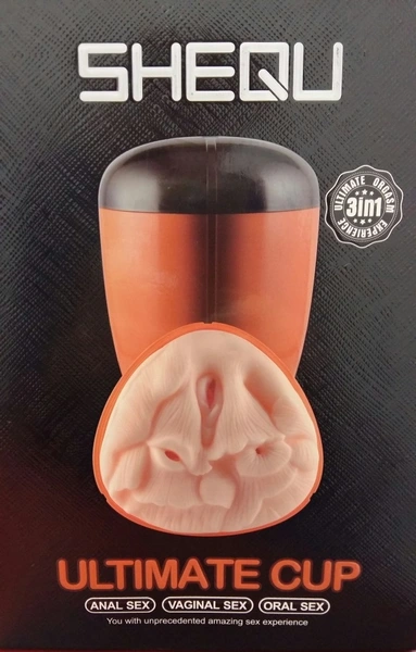 Masturbator trostruka vagina + anus + usta 21 cm