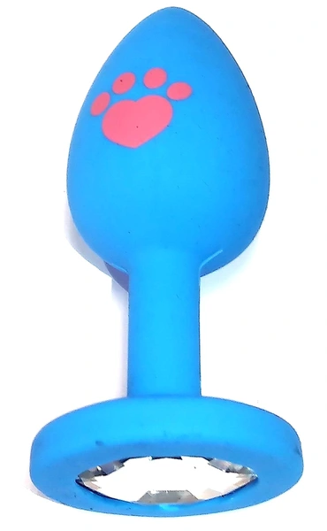 Analna čaura plava sa uzorkom šape mala kristalna prozirna 7 cm