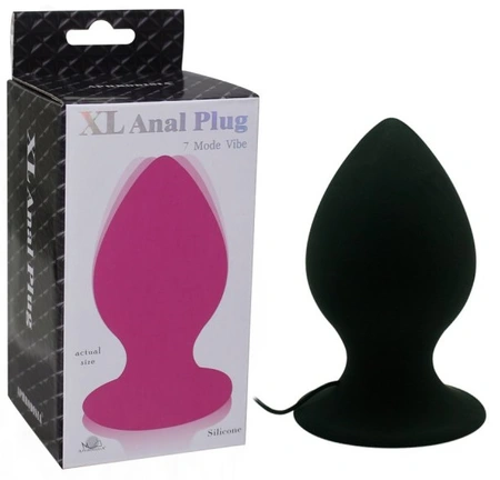 Analni čep silikon sa vibratorom anal XL Crna 11,5 cm