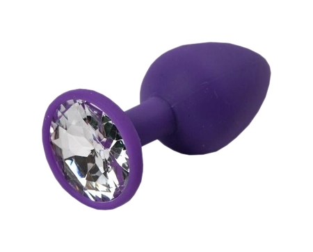 Analna čaura ljubičasta sa kristalom Large prozirna 9.5 cm