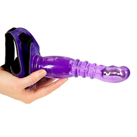 Strapon sa vibracijom 10 režima ljubičasta 16 cm