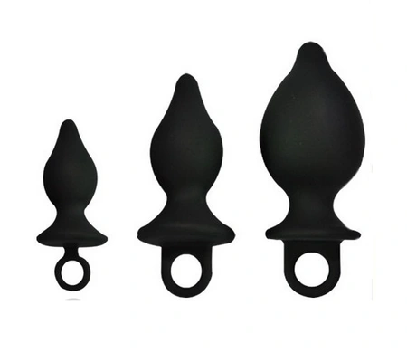 Analni čep sa prstenom crni 12 cm