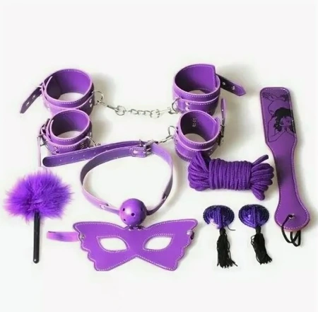 Set: okovi na rukiokovi na nogiverevkamaskaщekotalkaklappestis Purple