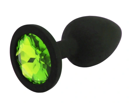 Analna čaura crna sa Medium kristalom zelena 8 cm