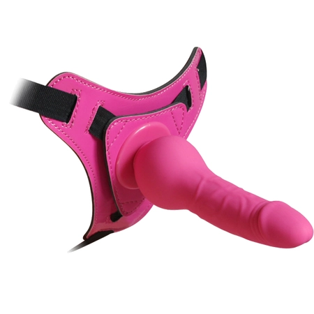 Strapon sa vibracijama 10 režima ružičasti silikon 14,5 cm