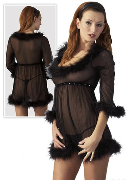 Kombinacija C krzna i tange crne XL