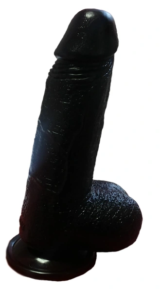 Realistični falus na usisnoj čaši sa skrotumom faak crni 21 cm