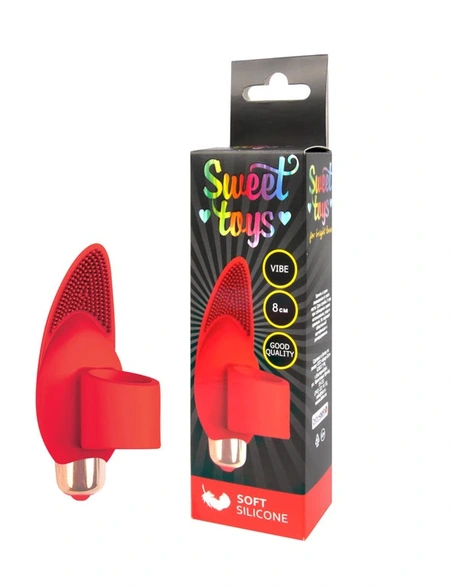 Dodatak za prst sa vibracijom Sveet Tois je crven