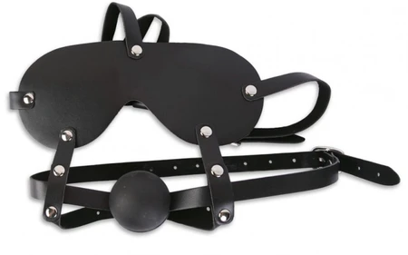 Fetiš komplet maska za geg Crna