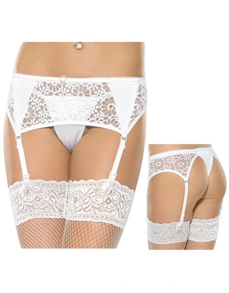 Pojas za čarape i tange beli s / m