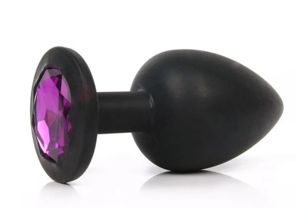 Analna čaura crna sa kristalom Large ljubičasta 9,5 cm