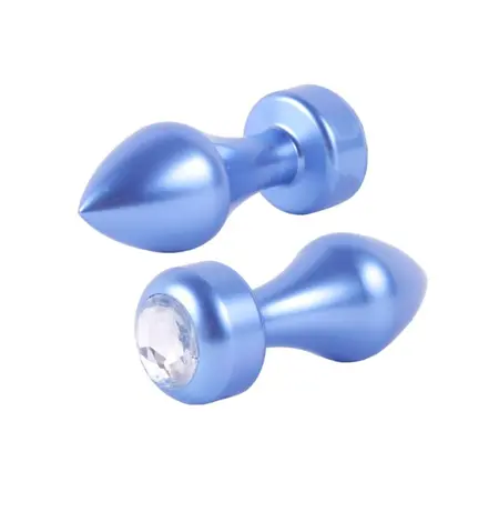 Analna čaura sa kristalom Butt Plug Blue 7,8 cm