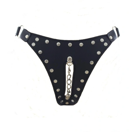 Ženske tange sa metalnim lancem crne