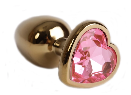 Analna čaura sa kristalom srce veliko zlato roze 9,5 cm