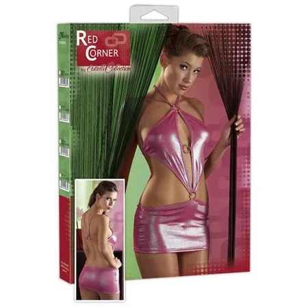 Mini haljina sa otvorenim leđima roze l