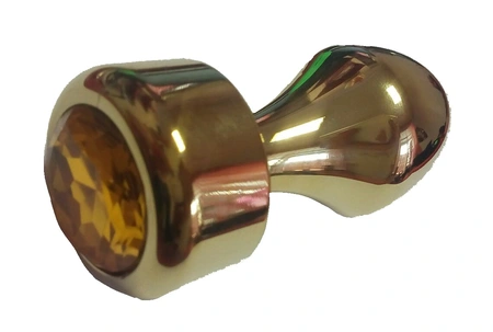Analna čaura sa kristalom Gold Butt Plug Orange 7,8 cm