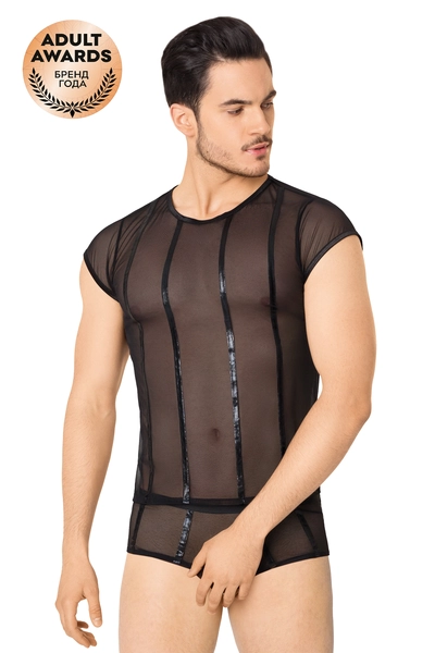 Odelo mreža sa prugama muški softline: majica kratke hlače Crna XL