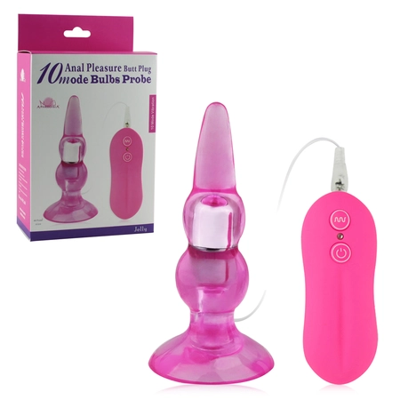 Glavčina Analni 10 vibracioni modovi Pink bulds sonda 13 cm