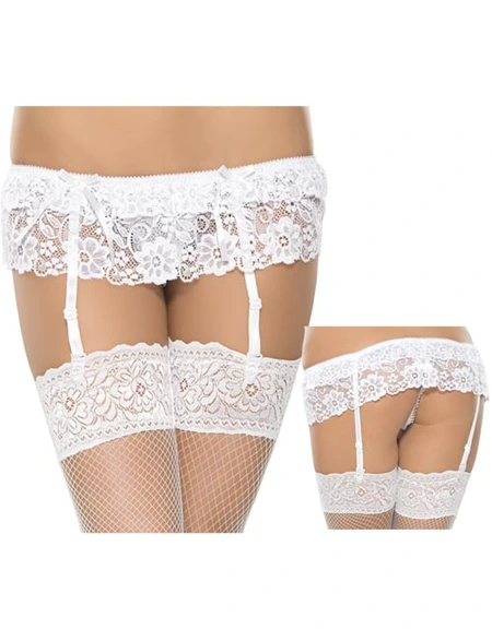 Pojas za čarape i tange beli s / m