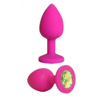 Fuxija analna čaura sa Medium kristalom žuta 8 cm