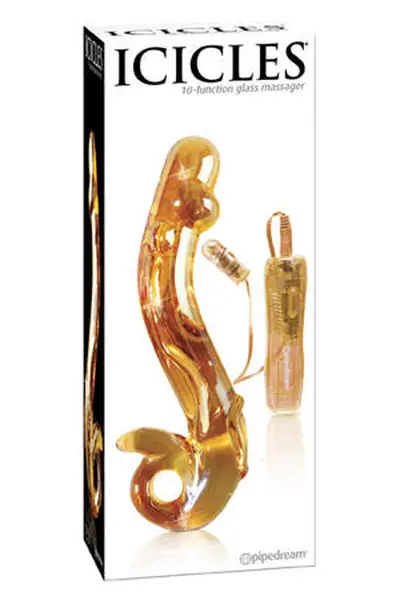 Icecles vibro metak Dildo od stakla žuta