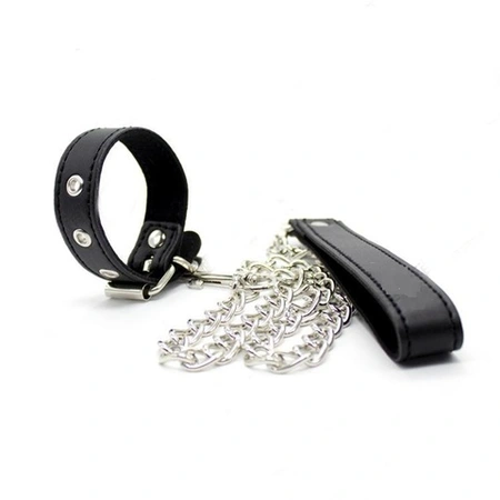 Povodac za penis sa lancem je crn