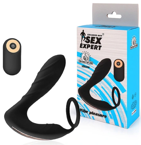 Vibracioni masažer prostate sek Ekpert 10 režima Crna 12 cm