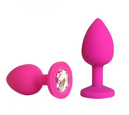 Analna čaura fuxija sa kristalom mala prozirna 7 cm