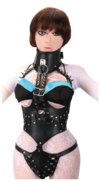 Komplet bodi odela i ogrlica kožna crna