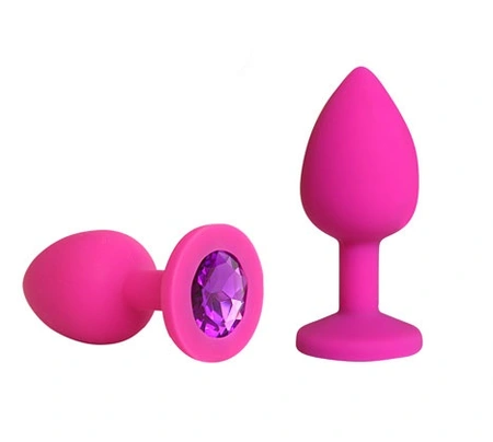 Analna čaura fuxija sa kristalom Large ljubičasta 9,5 cm