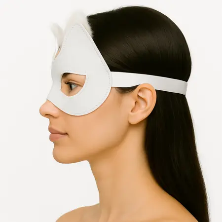 Bela maska od prave kože