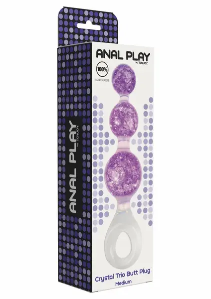 ToyJoy Crystal Trio Medium analni čep od tečnog silikona sa svetlucavim dizajnom