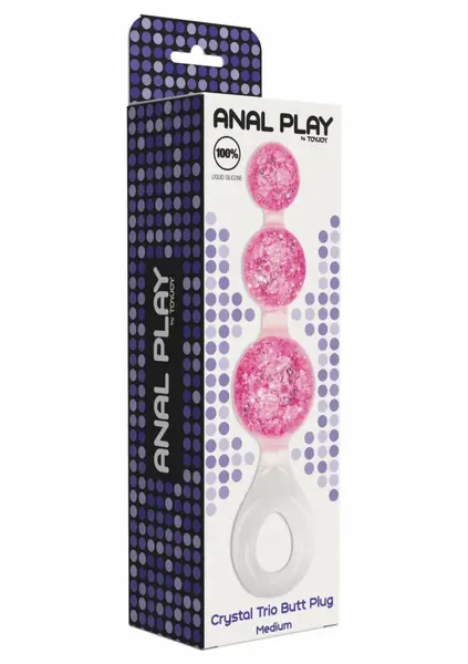 ToyJoy Crystal Trio Medium analni čep od tečnog silikona sa svetlucavim dizajnom
