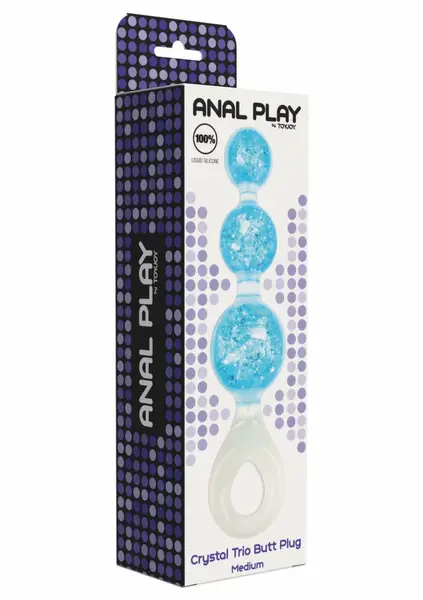 ToyJoy Crystal Trio Medium silikonski analni čep sa kristalnim detaljima