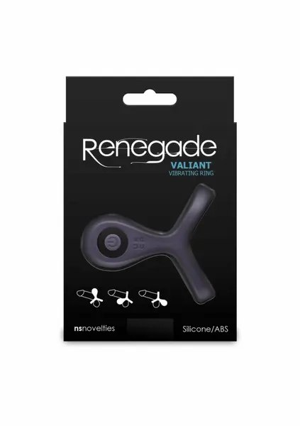 NS Novelties Renegade Valiant silikonski punjivi vibrirajući prsten u crnoj boji