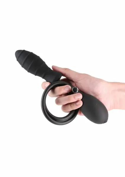 NS Novelties Renegade InflataPlay analni čep na naduvavanje sa čvrstim jezgrom, crni, Medium