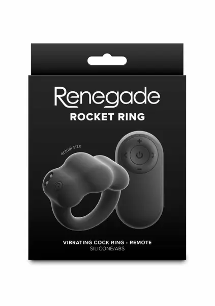 Rocks Off Rocket Ring punjivi vibrirajući silikonski prsten crni