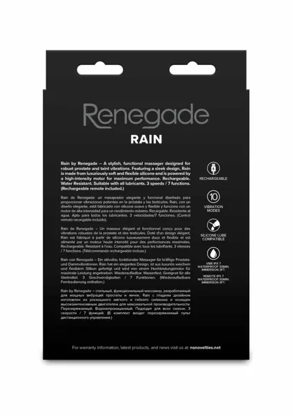 Renegade Rain punjivi silikonski masažer prostate