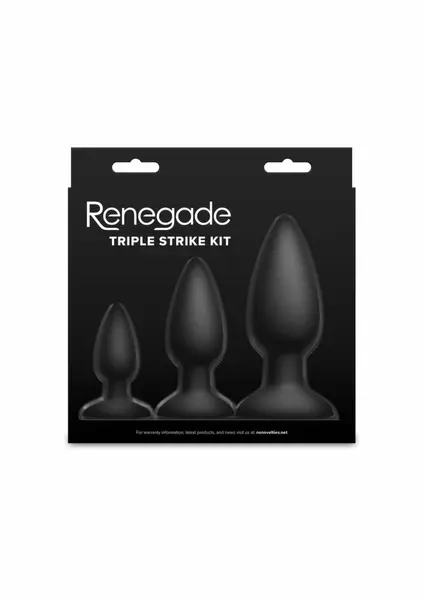 Renegade Triple Strike crni silikonski set analnih čepića za trening