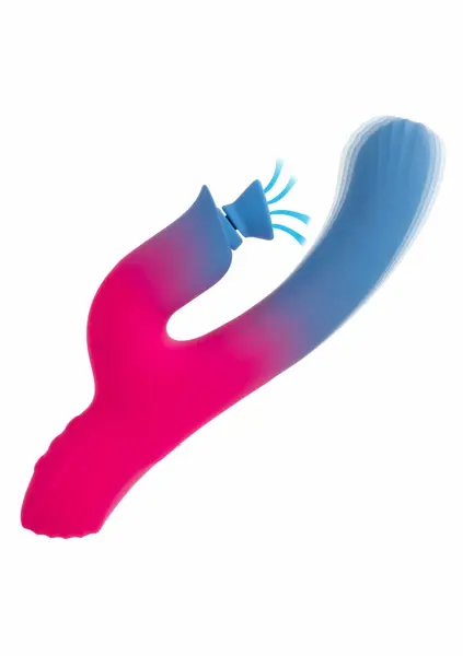 CalExotics Dual Stimulator vibrator sa usisavanjem fleksibilni silikon roze