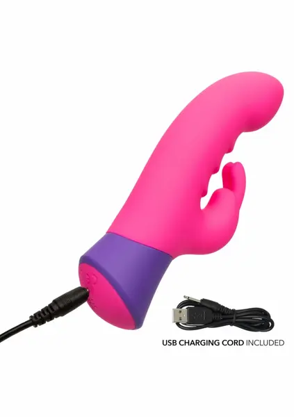 Bunny silikonski vibrator za intimno zadovoljstvo sa 10 modova vibracije vodootporan USB roze