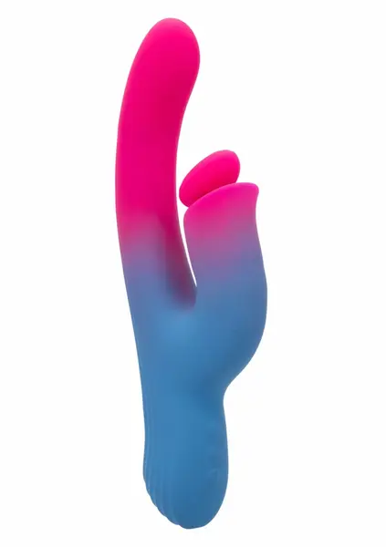 Dualni vibrator sa potiskom i stimulatorom roze