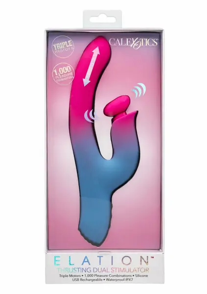 Dualni vibrator sa potiskom i stimulatorom roze
