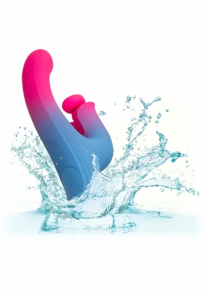 Dualni vibrator sa potiskom i stimulatorom roze