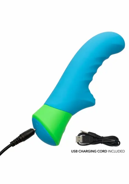 Ridged G vibrator sa dvostrukom stimulacijom od medicinskog silikona, vodootporan i punjiv preko USB kabla