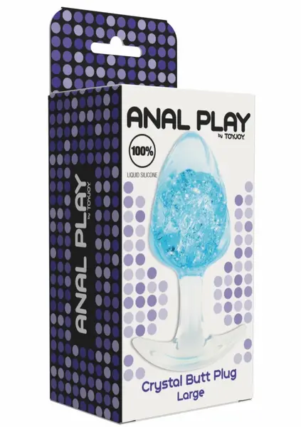 ToyJoy Crystal Large Plug od tečnog silikona sa kristalnim detaljem i širokom bazom