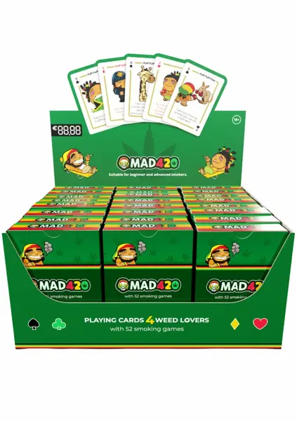 Mad420 karte za igranje 24 kom uzbudljiva party igra sa kanabis tematikom