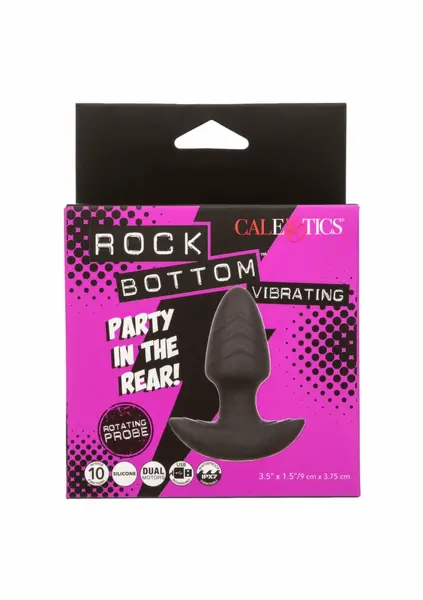 Rock Bottom rotirajuća i vibrirajuća sonda od vodootpornog crnog silikona