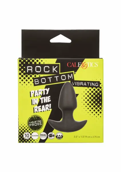 Rock Bottom vibrirajuća i potisna sonda od vodootpornog silikona u crnoj boji